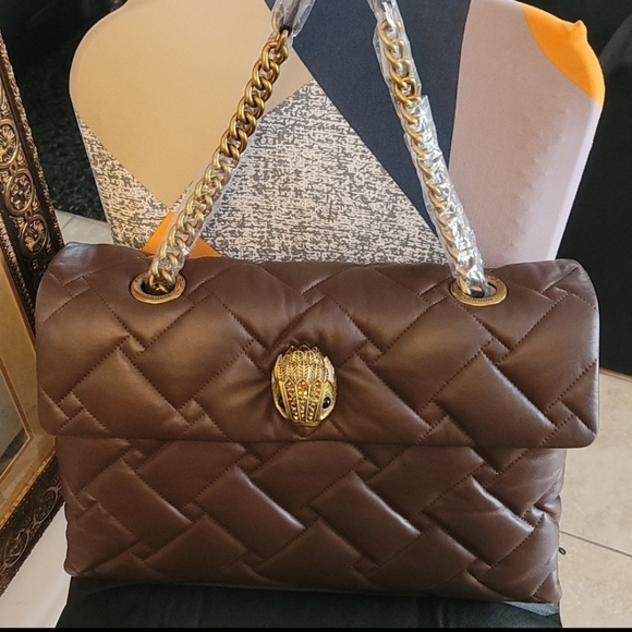 KURT GEIGER Macro Kensington Brown Leather Corssbody Bag - Picture 9 of 13